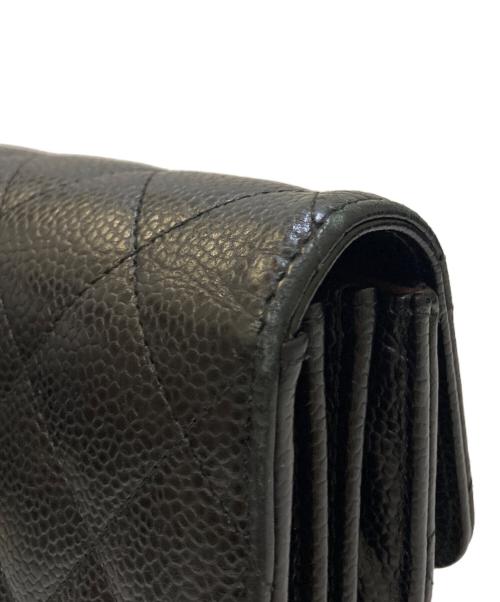 CHANEL（シャネル）CHANEL (シャネル) マトラッセ キャビアスキン 長財布 ブラックの古着・服飾アイテム