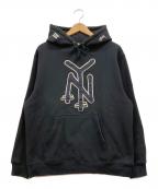 OLD STUSSYオールドステューシー）の古着「90s フロントパッチ プルオーバーパーカー」｜ブラック