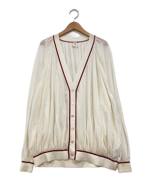 HERMES（エルメス）HERMES (エルメス) コットンナイロンシアーカーディガン ホワイト サイズ:36の古着・服飾アイテム