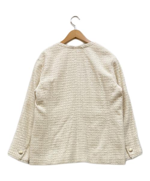 23区（ニジュウサンク）23区 (ニジュウサンク) スラブファンシーツイード ジャケット ホワイト サイズ:38の古着・服飾アイテム