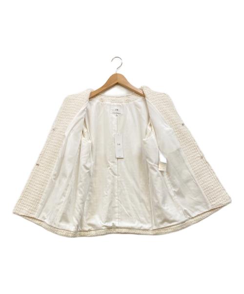 23区（ニジュウサンク）23区 (ニジュウサンク) スラブファンシーツイード ジャケット ホワイト サイズ:38の古着・服飾アイテム
