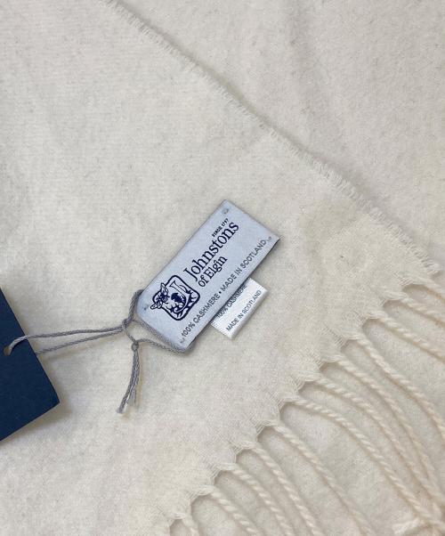 JOHNSTONS OF ELGIN（ジョンストンズオブエルガン）JOHNSTONS OF ELGIN (ジョンストンズオブエルガン) 大判カシミヤストール ホワイトの古着・服飾アイテム