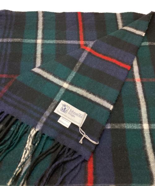 JOHNSTONS OF ELGIN（ジョンストンズオブエルガン）JOHNSTONS OF ELGIN (ジョンストンズオブエルガン) 大判カシミヤブラックウォッチストール グリーン 未使用品の古着・服飾アイテム