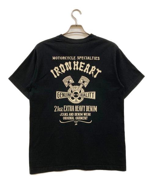 IRON HEART（アイアンハート）IRON HEART (アイアンハート) 7.5oz ヘビーボディープリントTシャツ ブラック サイズ:Ｍの古着・服飾アイテム