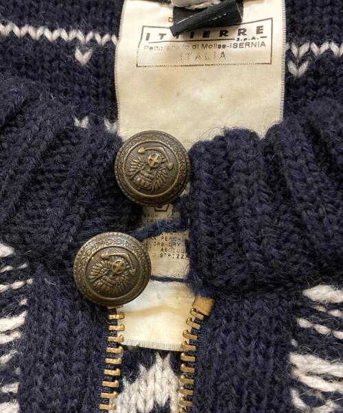 DOLCE & GABBANA（ドルチェ＆ガッバーナ）DOLCE & GABBANA (ドルチェ＆ガッバーナ) デザインハーフジップニット ネイビー サイズ:Lの古着・服飾アイテム