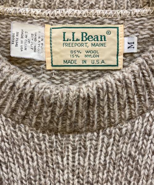 L.L.Bean（エルエルビーン）L.L.Bean (エルエルビーン) ウールボーダーニット ベージュ×ネイビー サイズ:Mの古着・服飾アイテム
