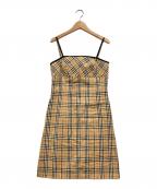 Burberrys BLUE LABELバーバリーズ ブルーレーベル）の古着「ノバチェックキャミソールワンピース」｜ブラウン