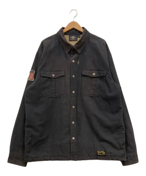 HARLEY-DAVIDSON（ハーレーダビッドソン）HARLEY-DAVIDSON (ハーレーダビッドソン) 刺繍シェルジャケット ブラック サイズ:XLの古着・服飾アイテム