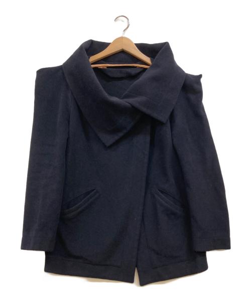Vivienne Westwood RED LABEL（ヴィヴィアンウエストウッドレッドレーベル）Vivienne Westwood RED LABEL (ヴィヴィアンウエストウッドレッドレーベル) オーブボタン変形ウールアンゴラブレンドコート ネイビー サイズ:Lの古着・服飾アイテム