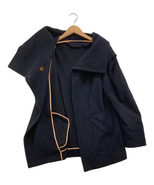 Vivienne Westwood RED LABEL（ヴィヴィアンウエストウッドレッドレーベル）Vivienne Westwood RED LABEL (ヴィヴィアンウエストウッドレッドレーベル) オーブボタン変形ウールアンゴラブレンドコート ネイビー サイズ:Lの古着・服飾アイテム
