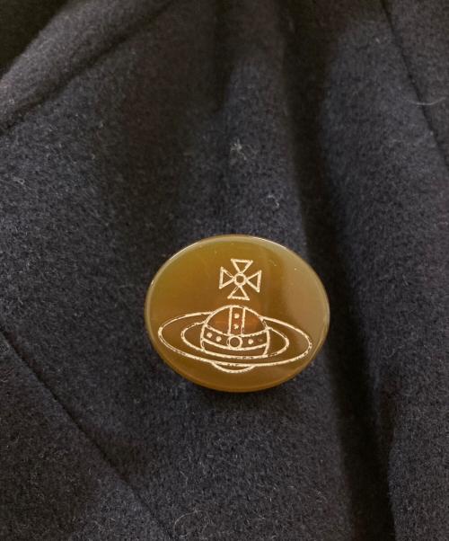 Vivienne Westwood RED LABEL（ヴィヴィアンウエストウッドレッドレーベル）Vivienne Westwood RED LABEL (ヴィヴィアンウエストウッドレッドレーベル) オーブボタン変形ウールアンゴラブレンドコート ネイビー サイズ:Lの古着・服飾アイテム