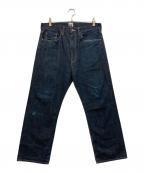 BAPE BY A BATHING APEベイプバイアベイシングエイプ）の古着「ソルジャープリントデニムパンツ」｜ブルー