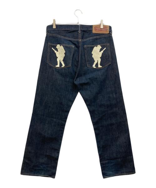 BAPE BY A BATHING APE（ベイプバイアベイシングエイプ）BAPE BY A BATHING APE (ベイプバイアベイシングエイプ) ソルジャープリントデニムパンツ ブルー サイズ:Mの古着・服飾アイテム