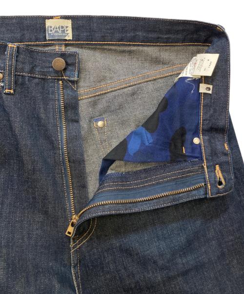 BAPE BY A BATHING APE（ベイプバイアベイシングエイプ）BAPE BY A BATHING APE (ベイプバイアベイシングエイプ) ソルジャープリントデニムパンツ ブルー サイズ:Mの古着・服飾アイテム