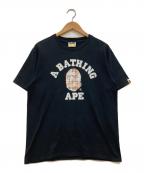A BATHING APEア ベイシング エイプ）の古着「エイプチェックTシャツ」｜ブラック