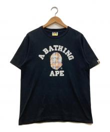 A BATHING APE（ア ベイシング エイプ）の古着「エイプチェックTシャツ」｜ブラック