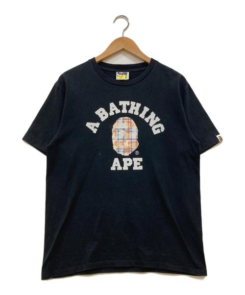 A BATHING APE（ア ベイシング エイプ）A BATHING APE (ア ベイシング エイプ) エイプチェックTシャツ ブラック サイズ:Mの古着・服飾アイテム