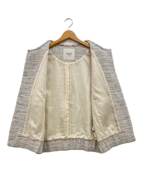 journal standard L'essage（ジャーナルスタンダード レサージュ）journal standard L'essage (ジャーナルスタンダード レサージュ) GIOLICAツイードギャザー ベスト アイボリー サイズ:下記参照の古着・服飾アイテム