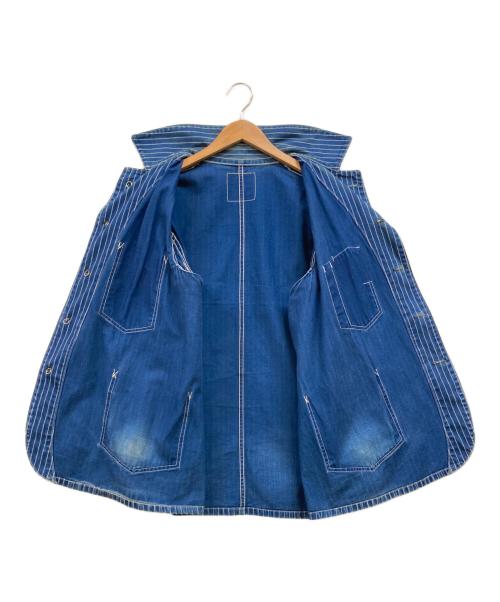 HEADLIGHT（ヘッドライト）HEADLIGHT (ヘッドライト) ウォバッシュストライプ カバーオール ブルー サイズ:40の古着・服飾アイテム