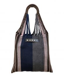 MARNI（マルニ）の古着「マーケット ハンモック バッグ トート バッグ」｜ブラウン×ネイビー