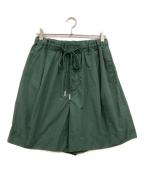 ATONエイトン）の古着「ポリエステル ナイロン ワイド イージー ショートパンツ」｜グリーン