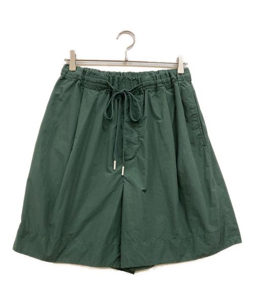 ATON（エイトン）ATON (エイトン) ポリエステル ナイロン ワイド イージー ショートパンツ グリーン サイズ:04の古着・服飾アイテム