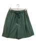 ATON（エイトン）の古着「ポリエステル ナイロン ワイド イージー ショートパンツ」｜グリーン