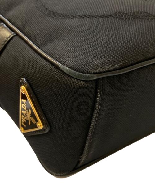 PRADA（プラダ）PRADA (プラダ) LOGO JACQUARD ショルダーバッグ ブラックの古着・服飾アイテム
