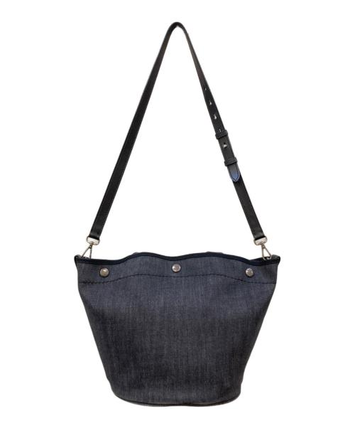 PRADA（プラダ）PRADA (プラダ) デニム×レザー 2WAYトートバッグ グレーの古着・服飾アイテム