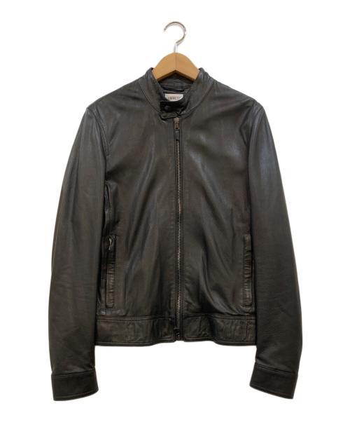 EMMETI（エンメティ）EMMETI (エンメティ) JURI ラムレザーライダースジャケット ブラック サイズ:44の古着・服飾アイテム