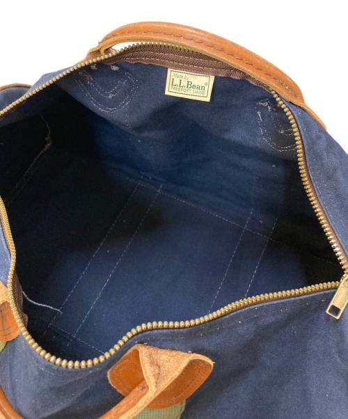 L.L.Bean（エルエルビーン）L.L.Bean (エルエルビーン) 80~90's USED ボストンバッグ ネイビー×ブラウンの古着・服飾アイテム