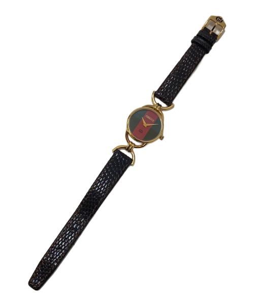 GUCCI（グッチ）GUCCI (グッチ) シェリーライン ウォッチワインダー リストウォッチ レッド×グリーンの古着・服飾アイテム