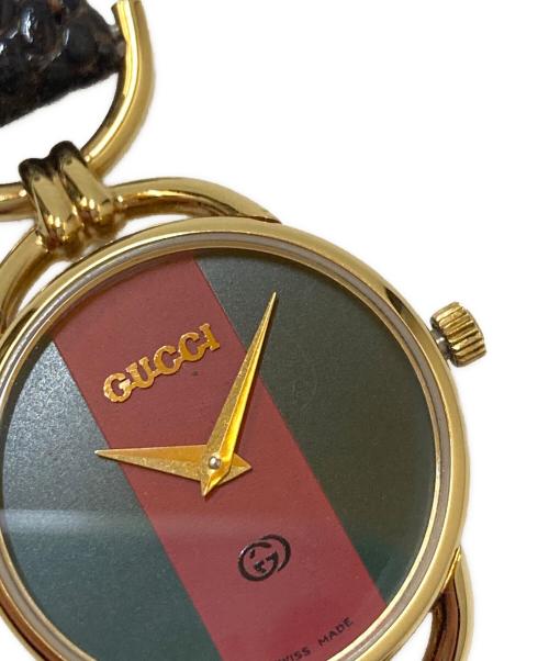 GUCCI（グッチ）GUCCI (グッチ) シェリーライン ウォッチワインダー リストウォッチ レッド×グリーンの古着・服飾アイテム