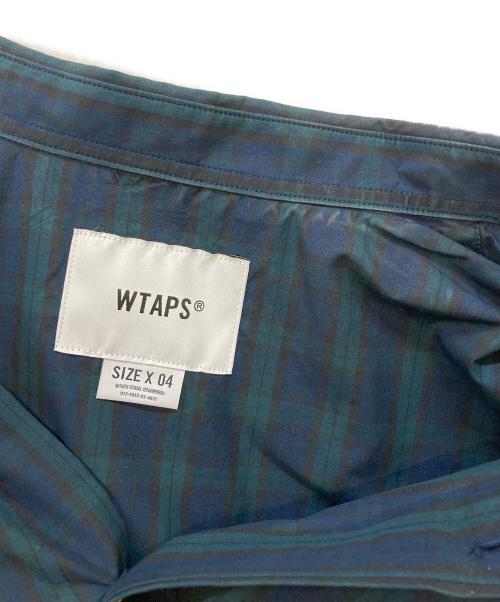 WTAPS（ダブルタップス）WTAPS (ダブルタップス) オーバーサイズ 半袖チェックシャツ グリーン×ネイビー サイズ:04の古着・服飾アイテム