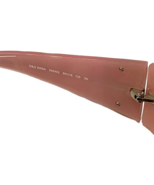 DOLCE & GABBANA（ドルチェ＆ガッバーナ）DOLCE & GABBANA (ドルチェ＆ガッバーナ) ロゴサングラス ホワイト×ピンク サイズ:60□16 125の古着・服飾アイテム