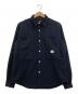 SASSAFRAS（ササフラス）の古着「アルミ釦ウールシャツ」｜ネイビー