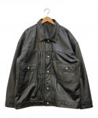 Firsthandファーストハンド）の古着「Big Cow leather Jacket WP」｜ブラック