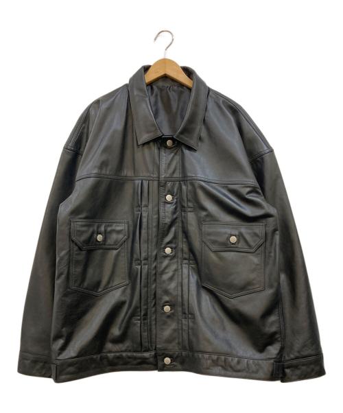 Firsthand（ファーストハンド）Firsthand (ファーストハンド) Big Cow leather Jacket WP ブラック サイズ:Lの古着・服飾アイテム