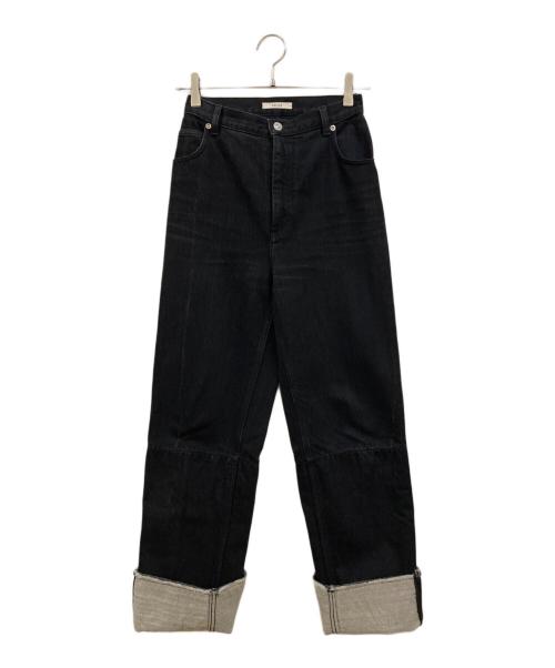 CELINE（セリーヌ）CELINE (セリーヌ) ロールアップデニムパンツ ブラック サイズ:34の古着・服飾アイテム