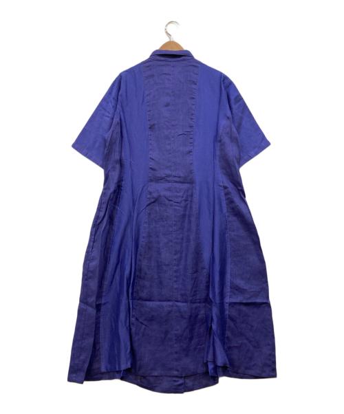 YACCO MARICARD（ヤッコマリカルド）YACCO MARICARD (ヤッコマリカルド) シルクピンタックワンピース ブルー サイズ:4の古着・服飾アイテム