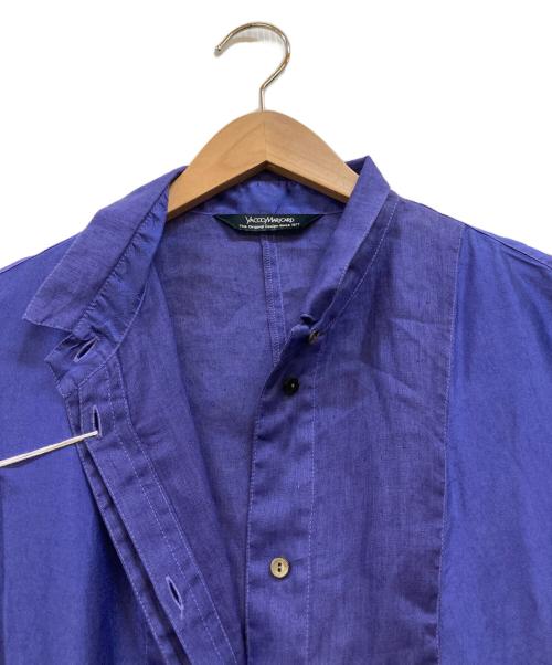 YACCO MARICARD（ヤッコマリカルド）YACCO MARICARD (ヤッコマリカルド) シルクピンタックワンピース ブルー サイズ:4の古着・服飾アイテム