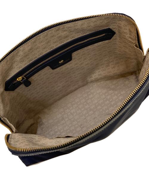 ANYA HINDMARCH（アニヤ・ハインドマーチ）ANYA HINDMARCH (アニヤハインドマーチ) LOTIONS＆POTIONS ビッグサイズコスメポーチ ネイビーの古着・服飾アイテム