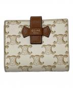 CELINEセリーヌ）の古着「トリオンフ キャンバス スモールストラップウォレット」｜アイボリー