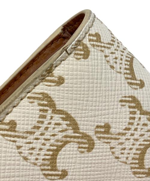 CELINE（セリーヌ）CELINE (セリーヌ) トリオンフ キャンバス スモールストラップウォレット アイボリーの古着・服飾アイテム