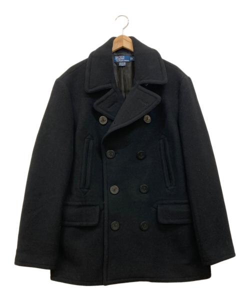 POLO RALPH LAUREN（ポロ・ラルフローレン）POLO RALPH LAUREN (ポロ・ラルフローレン) ウールメルトンPコート ブラック サイズ:Lの古着・服飾アイテム