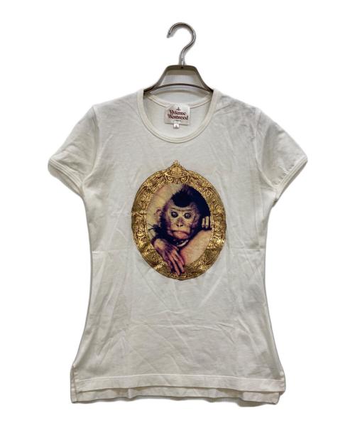 Vivienne Westwood（ヴィヴィアンウエストウッド）Vivienne Westwood (ヴィヴィアンウエストウッド) ミニモンキープリントTシャツ ホワイト サイズ:Ｍの古着・服飾アイテム
