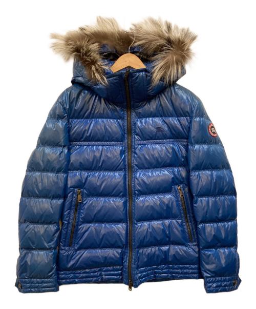 BURBERRY BLACK LABEL（バーバリーブラックレーベル）BURBERRY BLACK LABEL (バーバリーブラックレーベル) シルバーフォックスファーダウンジャケット ブルー サイズ:Ｍの古着・服飾アイテム
