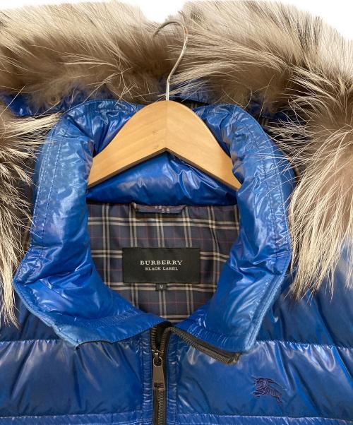 BURBERRY BLACK LABEL（バーバリーブラックレーベル）BURBERRY BLACK LABEL (バーバリーブラックレーベル) シルバーフォックスファーダウンジャケット ブルー サイズ:Ｍの古着・服飾アイテム
