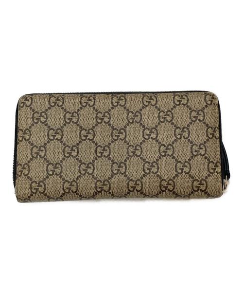 GUCCI（グッチ）GUCCI (グッチ) GGスプリーム キングスネーク ラウンドファスナーウォレット ベージュの古着・服飾アイテム