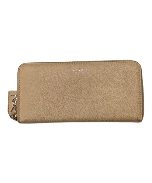 Saint Laurent Paris（サンローランパリ）Saint Laurent Paris (サンローランパリ) レザーロングウォレット アイボリーの古着・服飾アイテム